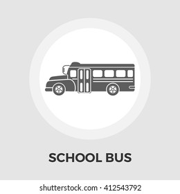School bus icon vector. Flat icon isolated on the white background. Editable EPS file. Vector illustration.