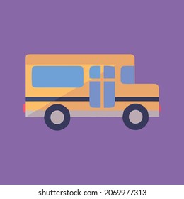 School bus icon, vector and glyph
