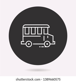 School bus icon. Vector illustration isolated. Simple pictogram for graphic and web design.