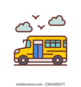 School Bus icon in vector. Illustration