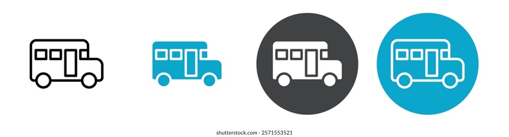 school bus icon Vector illustration in black