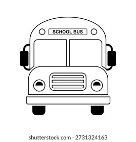 School bus icon vector illustration, Bus icon set, Bus outlined design isolated, Buses vector icon, Student Children buses, Back to School Bus concept design, cartoon bus-clipart style, Bus-symbol.