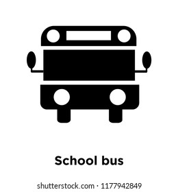 School bus icon vector isolated on white background, logo concept of School bus sign on transparent background, filled black symbol