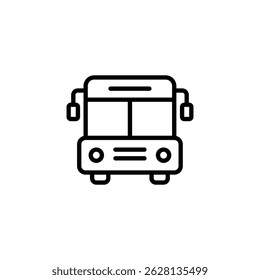 Vector del icono del autobús escolar. en diseño de estilo de línea sobre fondo blanco. Ilustración vectorial