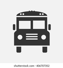 School Bus Icon Vector, Solid Illustration, Pictogram Isolated On White