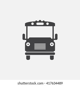 School bus icon vector, solid logo illustration, pictogram isolated on white