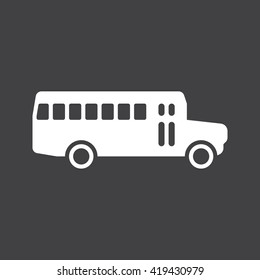 School Bus icon vector, solid logo illustration, pictogram isolated on black