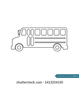 School Bus Icon Vector Template Flat Design