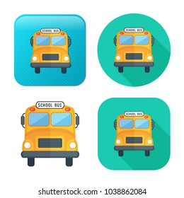 School Bus Icon - Vector Transportation Vehicle