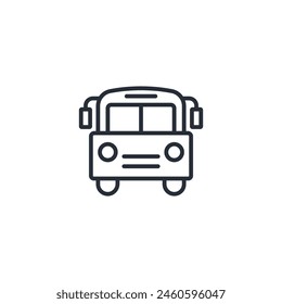 Schulbus-Symbol. Vektorgrafik.Editierbarer Strich.Lineares Stilzeichen zur Verwendung Webdesign,Logo.Symboldarstellung.
