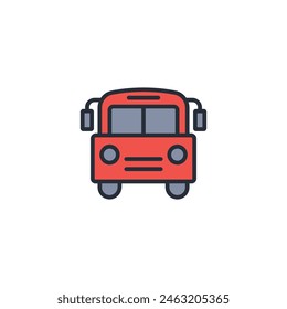 school bus icon. vector.Editable stroke.linear style sign for use web design,logo.Symbol illustration.