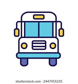 school bus icon with white background vector stock illustration