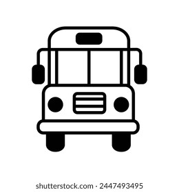 Icono de autobús escolar con fondo blanco Vector ilustración de stock
