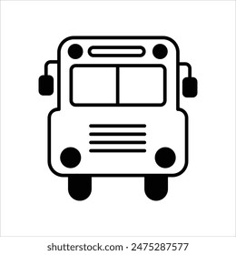 school bus icon with white background vector stock illustration