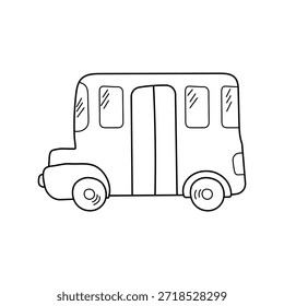 School Bus icon with white background vector stock illustration