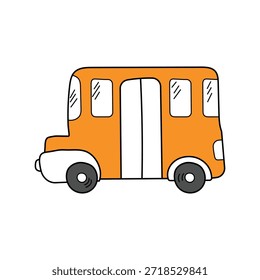 School Bus icon with white background vector stock illustration
