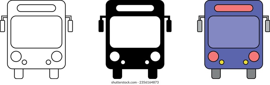School bus icons collection. Ilustration vector