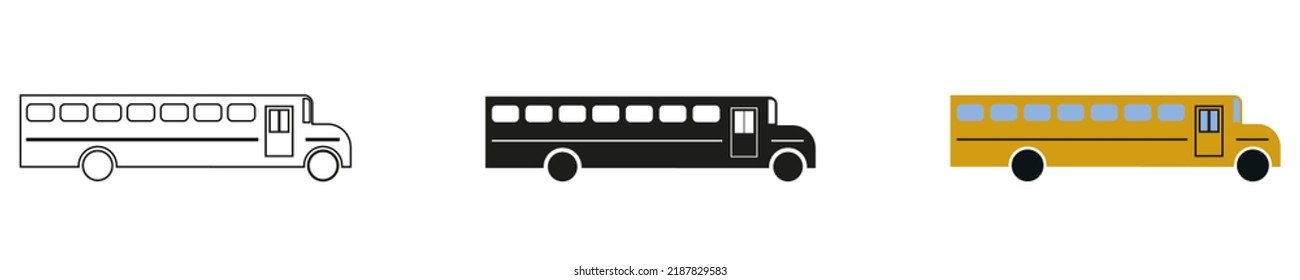 School bus. Icons isolated on a white background. Vector illustration eps10 