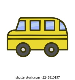 School bus illustration. Cute cartoon style for kids. Editable file format.