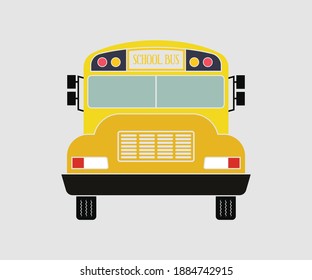 School Bus Illustration of school kids riding school bus transportation education Vector, symbol, logo, icon.