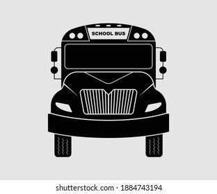 School Bus Illustration of school kids riding school bus transportation education Vector, symbol, logo, icon.