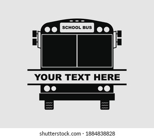 School Bus Illustration of school kids riding school bus transportation education Vector, symbol, logo, icon.