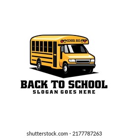 School bus illustration logo vector