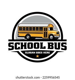 school bus illustration logo vector