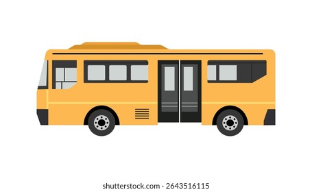 School bus illustration. Public transportation. Yellow bus.