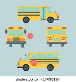 School bus illustration set, made with vector