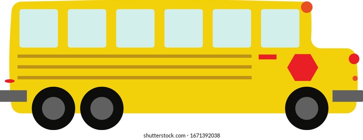 Bus escolar, ilustración, vector sobre fondo blanco.