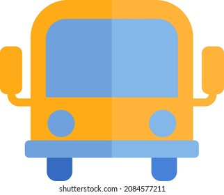 Schulbus, Illustration, Vektorgrafik, auf weißem Hintergrund.