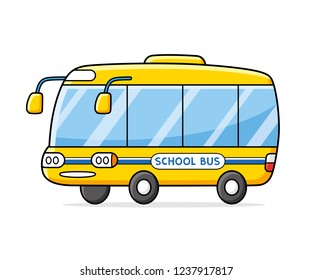 School bus isolated cartoon vector