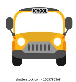 School bus isolated. Flat design icon vector illustration.