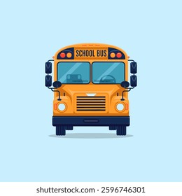 A school bus, isolated on a plain background, designed for safely transporting students with a bright color, large windows, and a sturdy build for daily commutes.
