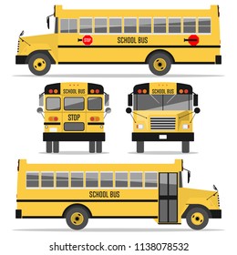 School bus. Isolated on white background. Illustration in a flat style. Vector