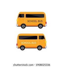 school bus isolated on white background, flat design icon back to school concept vector illustration 