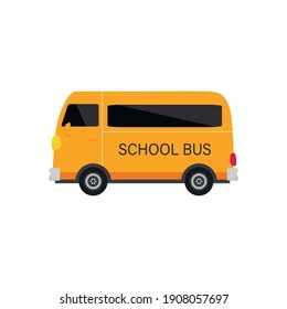 school bus isolated on white background, flat design icon back to school concept vector illustration 