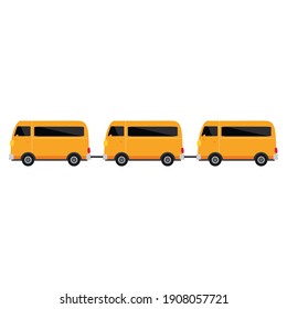 school bus isolated on white background, flat design icon back to school concept vector illustration 