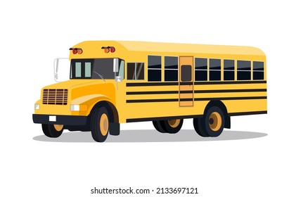 School bus isolated on the white background. Vector illustration, eps 10