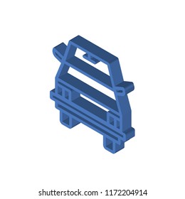 School bus isometric left top view 3D icon