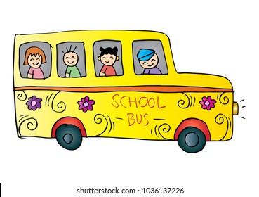  School bus with kids