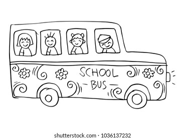  School bus with kids