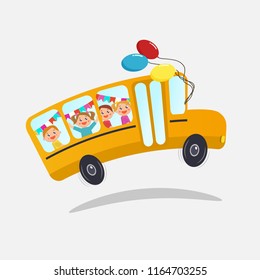 School bus with kids.