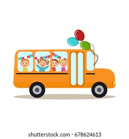 School bus with kids.