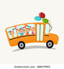 School bus with kids.