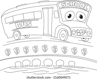 School bus line art vector, bus outline, school bus vector, school van outline, school bus drawing, van sketch