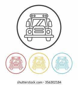 school bus line icon