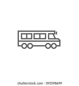 Icono de línea de bus escolar.