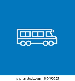 Icono de línea de bus escolar.
